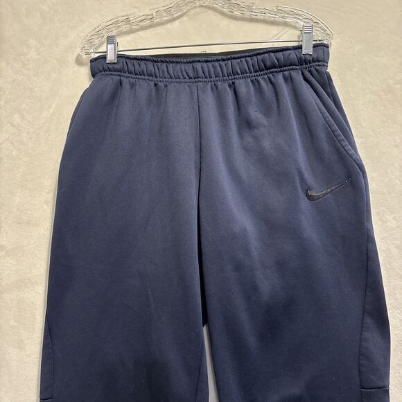 Nike DriFit Sweatpants Men's Medium Blue Therma Athletic Lounge Sweats Pants - Picture 2 of 12